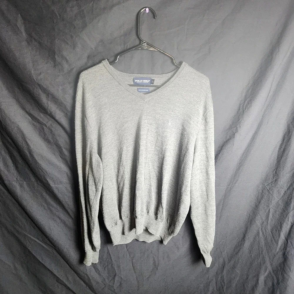 Polo Golf Ralph Lauren‎ Gray Sweater, 100% Merino Wool, Men's Size XL